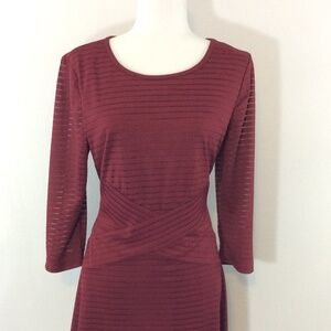Beige By Eci ,Women's Wine‎ large Flounce Hem dress